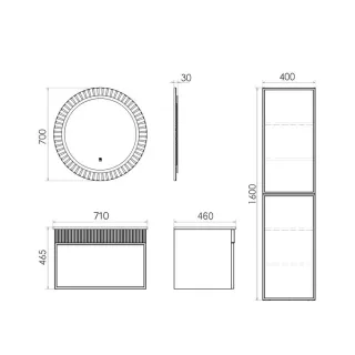 Тумба с раковиной Comforty Мадрид 00-00020643 71 см Серый шелк